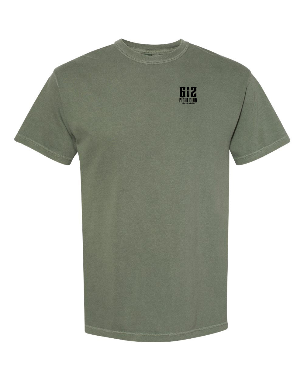 Ephesians 6:12 Cotton Tee -  Moss (Black Print)