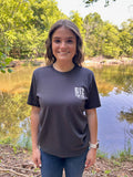 1 Timothy 6:12 Cotton Tee - Dark Gray (White Print)