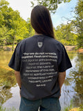 Ephesians 6:12 Cotton Tee - Graphite (White print)