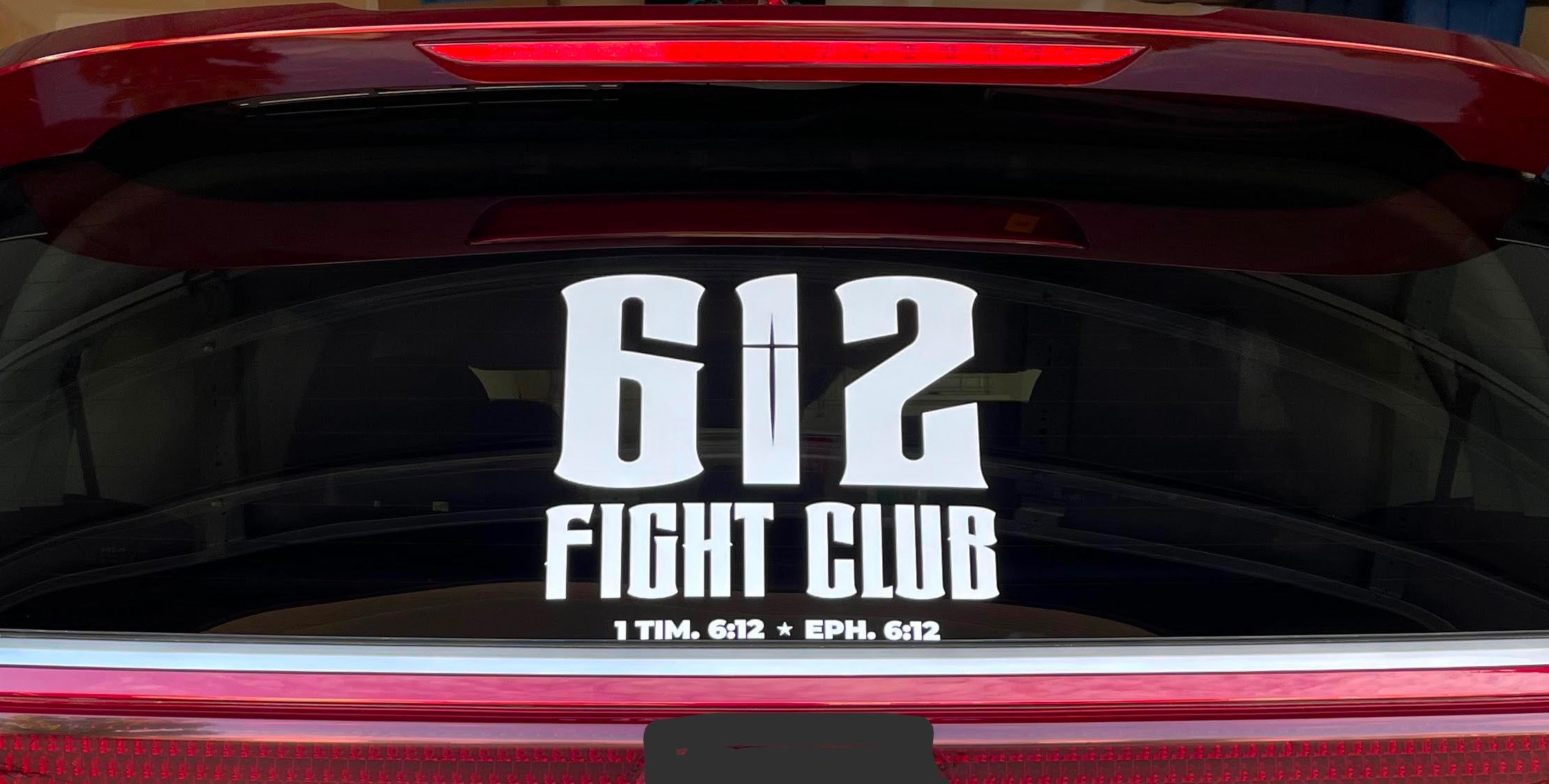 612 Fight Club Transfer Sticker - 12"x12" (White/Clear)