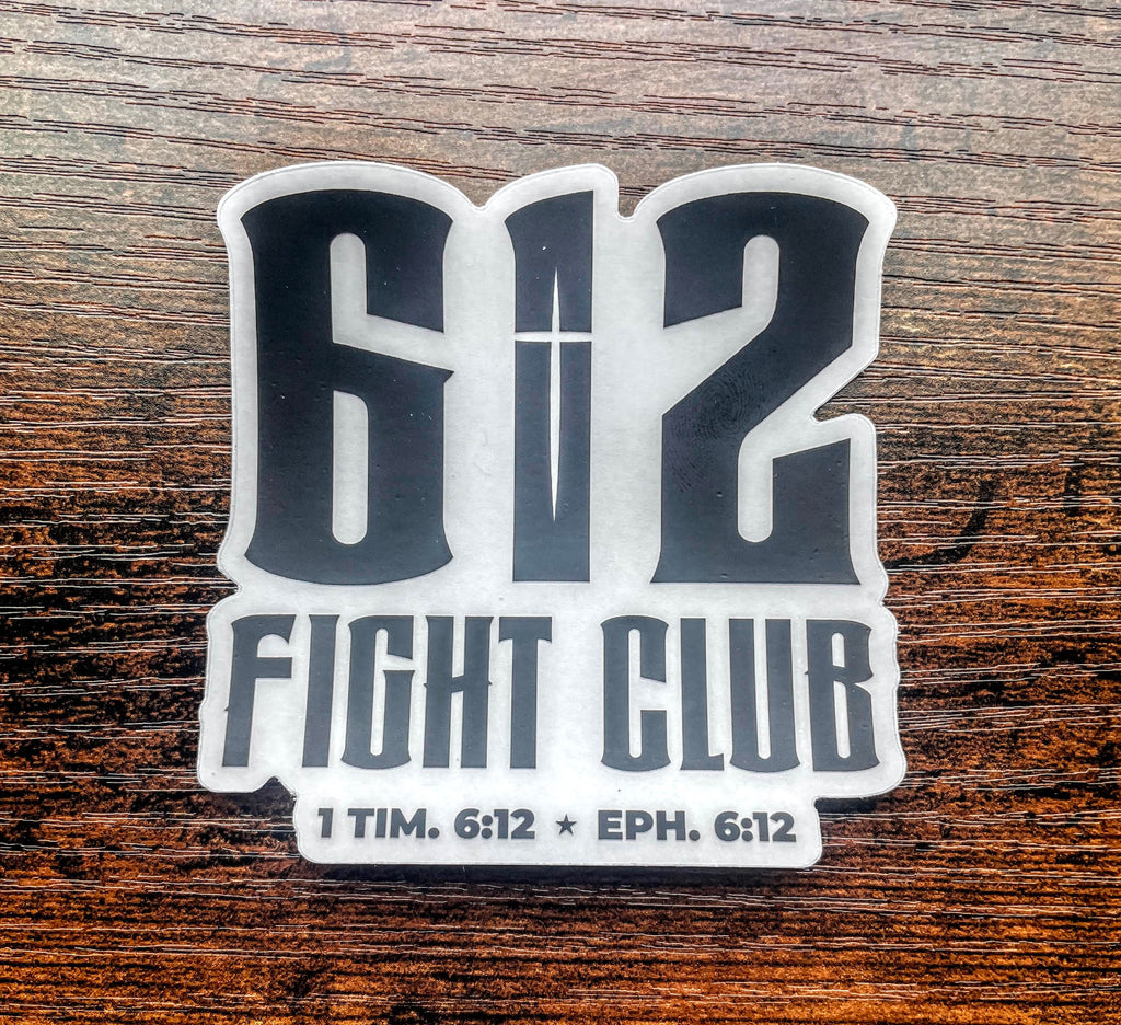 612 Fight Club Clear Sticker - 3"x3" (Black/Clear)