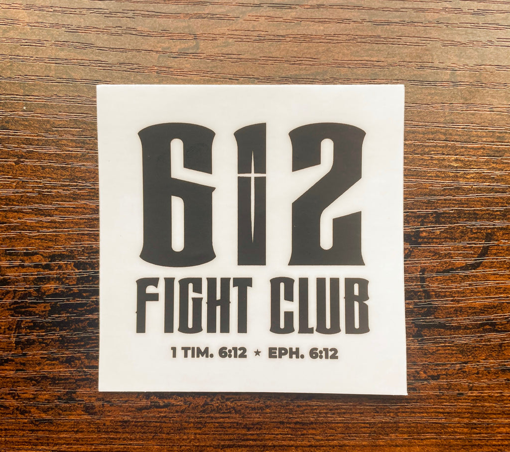 612 Fight Club Square Sticker - 3"x3" (Black/White)