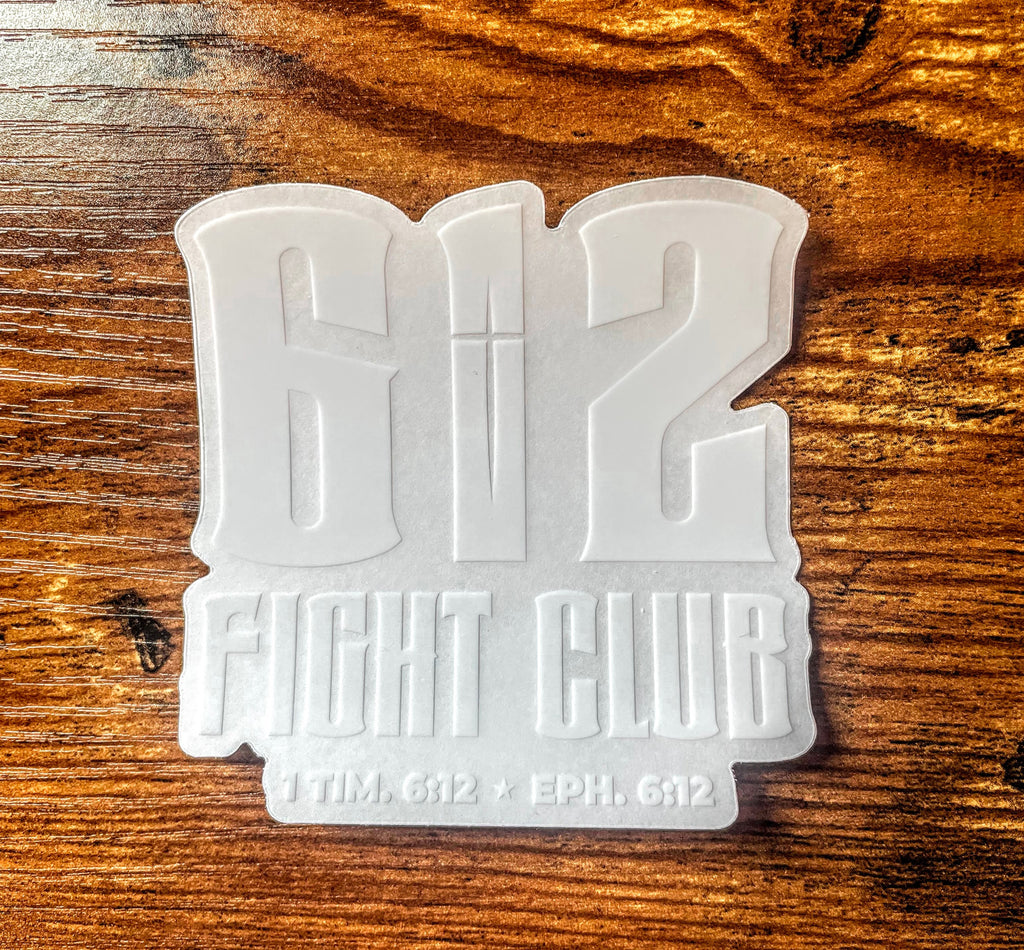 612 Fight Club Clear Sticker - 3"x3" (White/Clear)