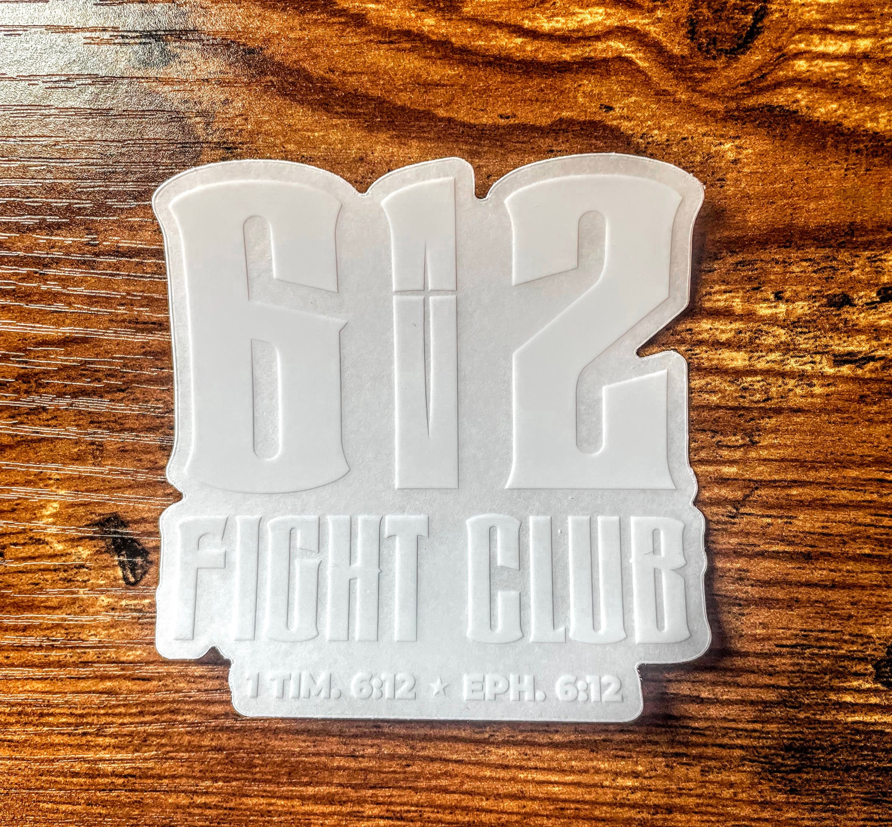 612 Fight Club Clear Sticker - 3"x3" (White/Clear)