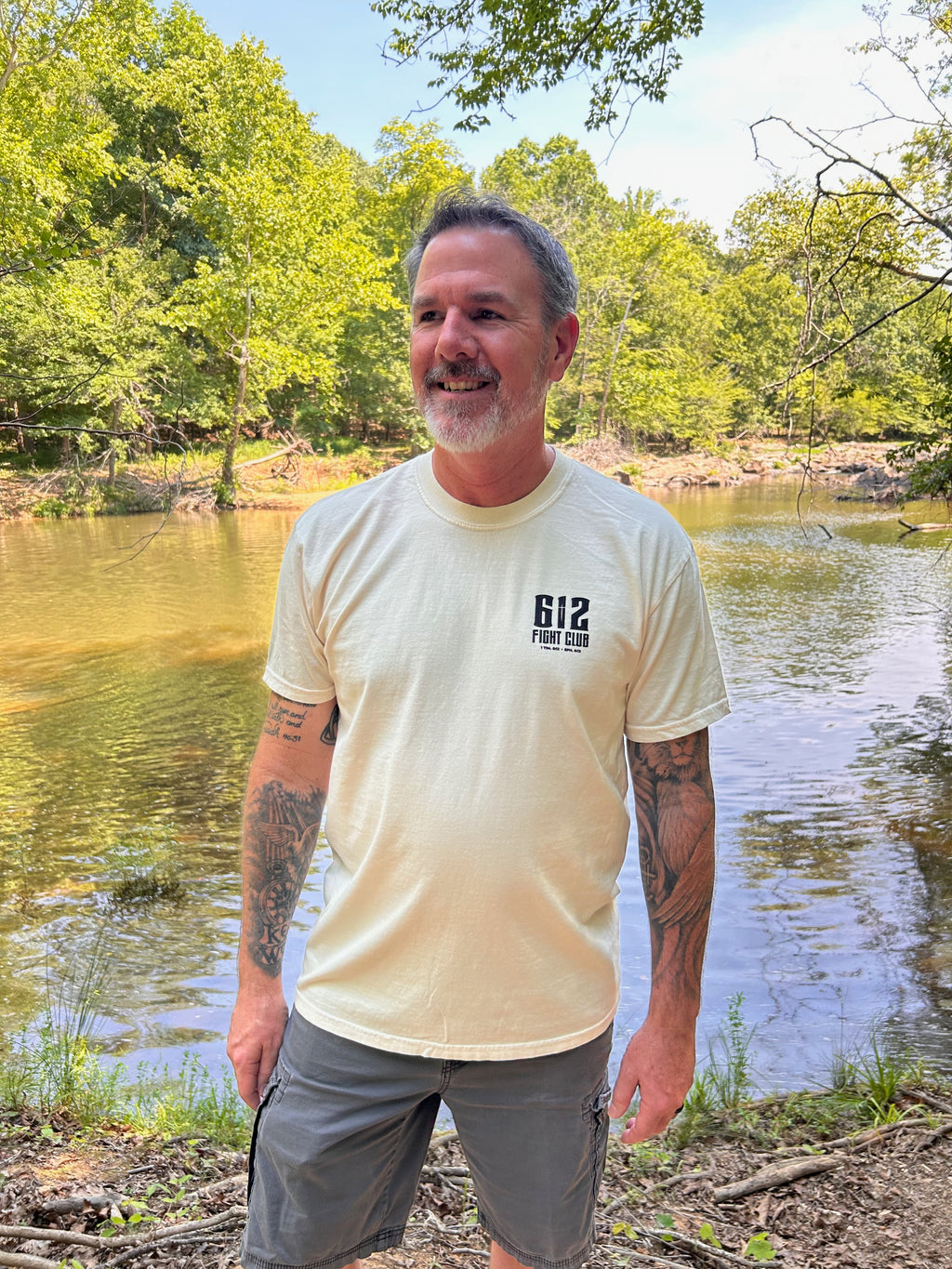 Ephesians 6:12 Cotton Tee - Ivory (Black print)