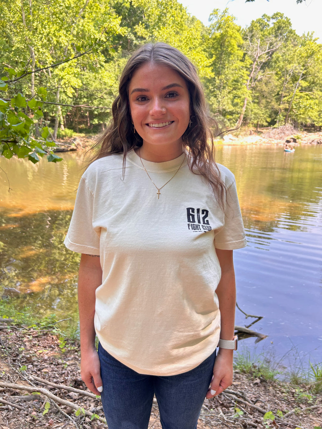 1 Timothy 6:12 Cotton Tee - Ivory (Black Print)