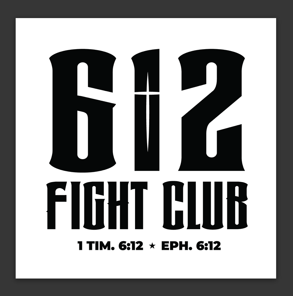 612 Fight Club Square Sticker - 3"x3" (Black/White)