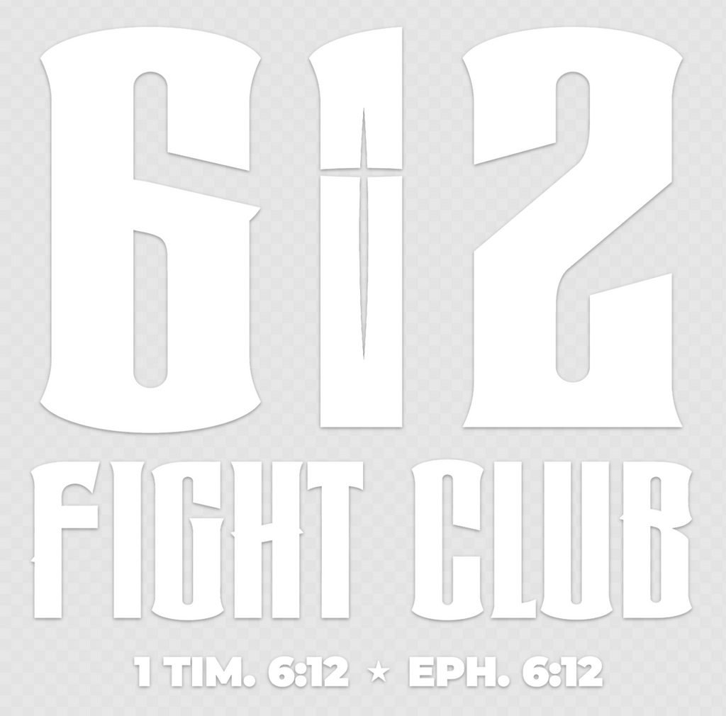 612 Fight Club Transfer Sticker - 12"x12" (White/Clear)