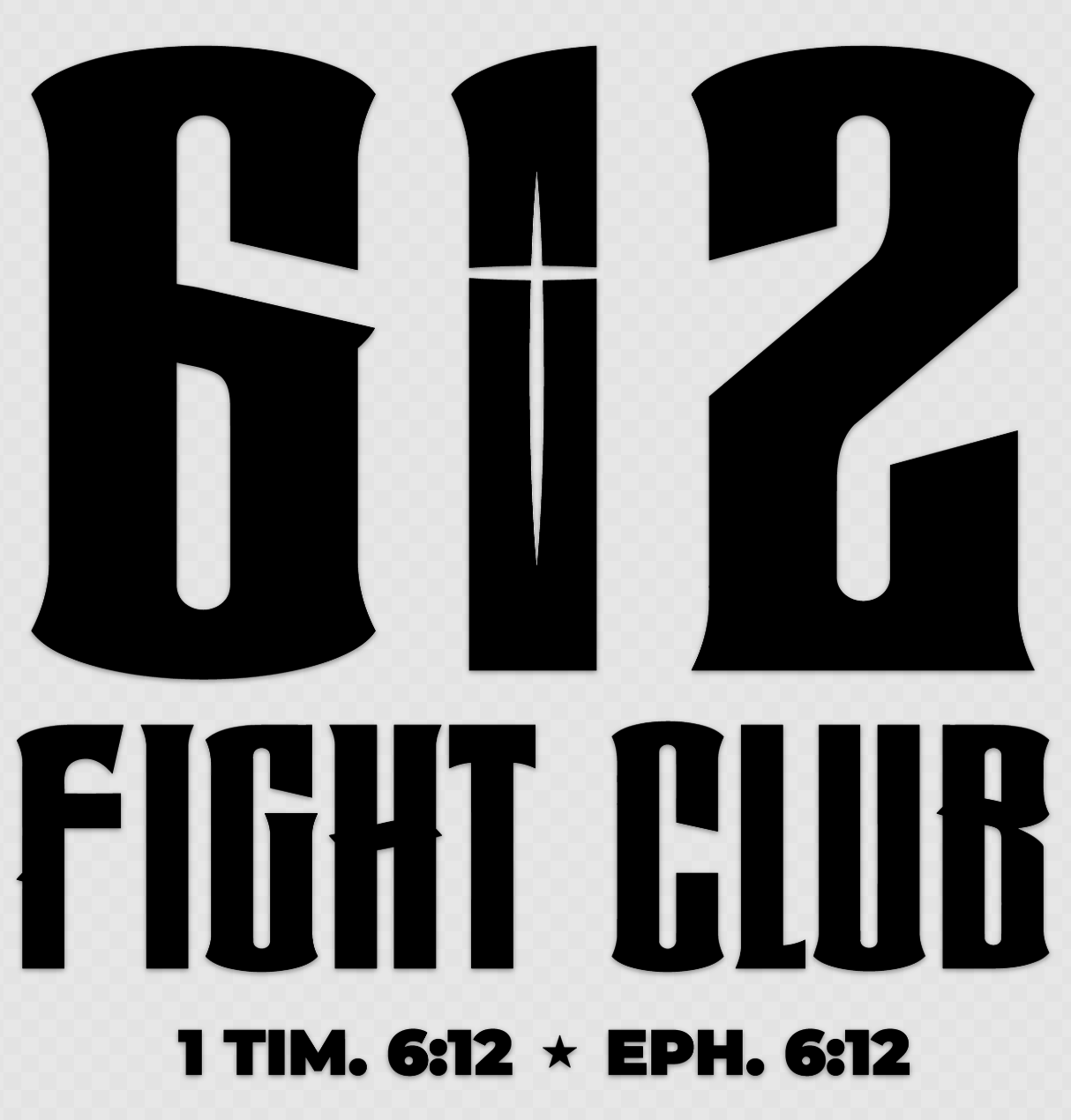 612 Fight Club Transfer Sticker - 12"x12" (Black/Clear)