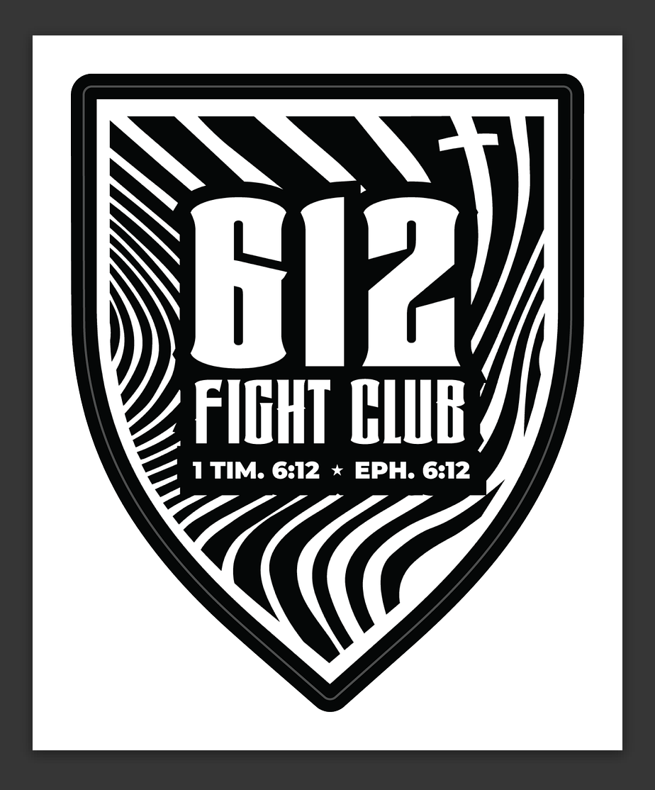 612 Fight Club Thumbprint Sticker - 2.39"x3" (Black/White)